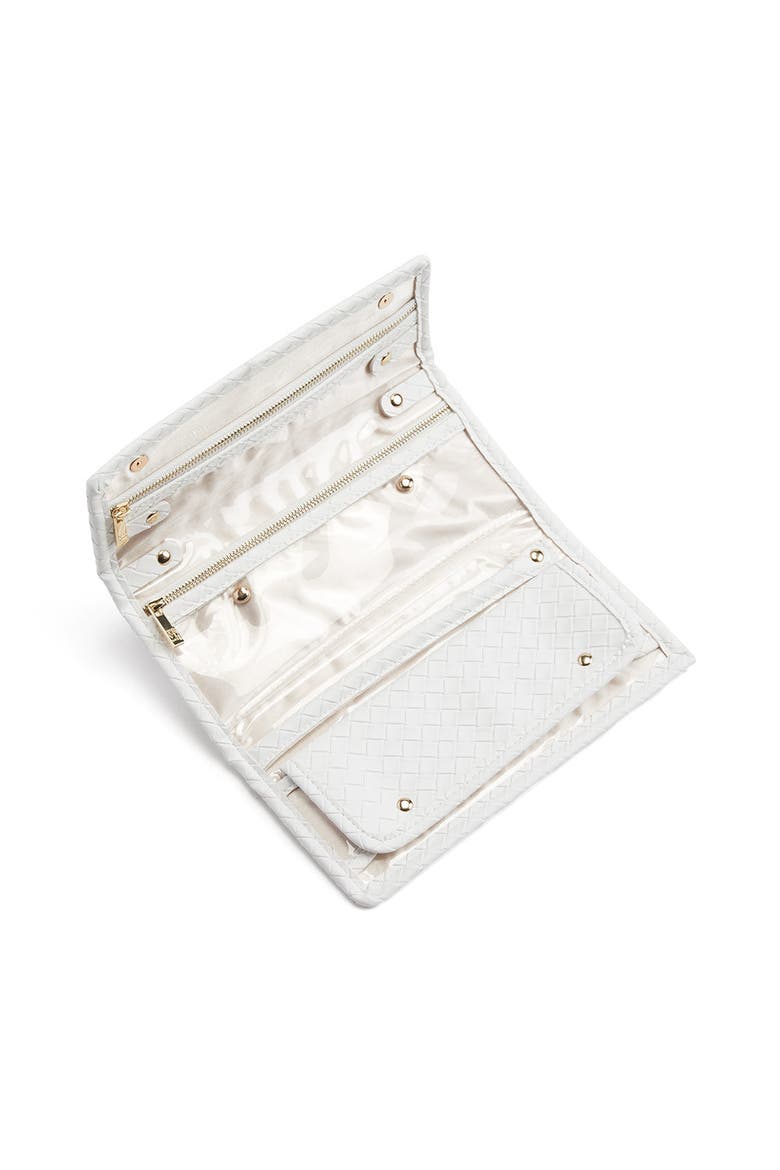 Woven Jewelry Wallet, Alternate, color, White