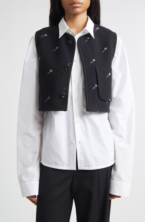 Walker Floral Embroidered Wool Vest