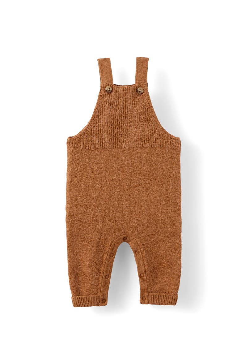 Baby Organic Blend Knit Dungaree, Main, color, Fudge Marle