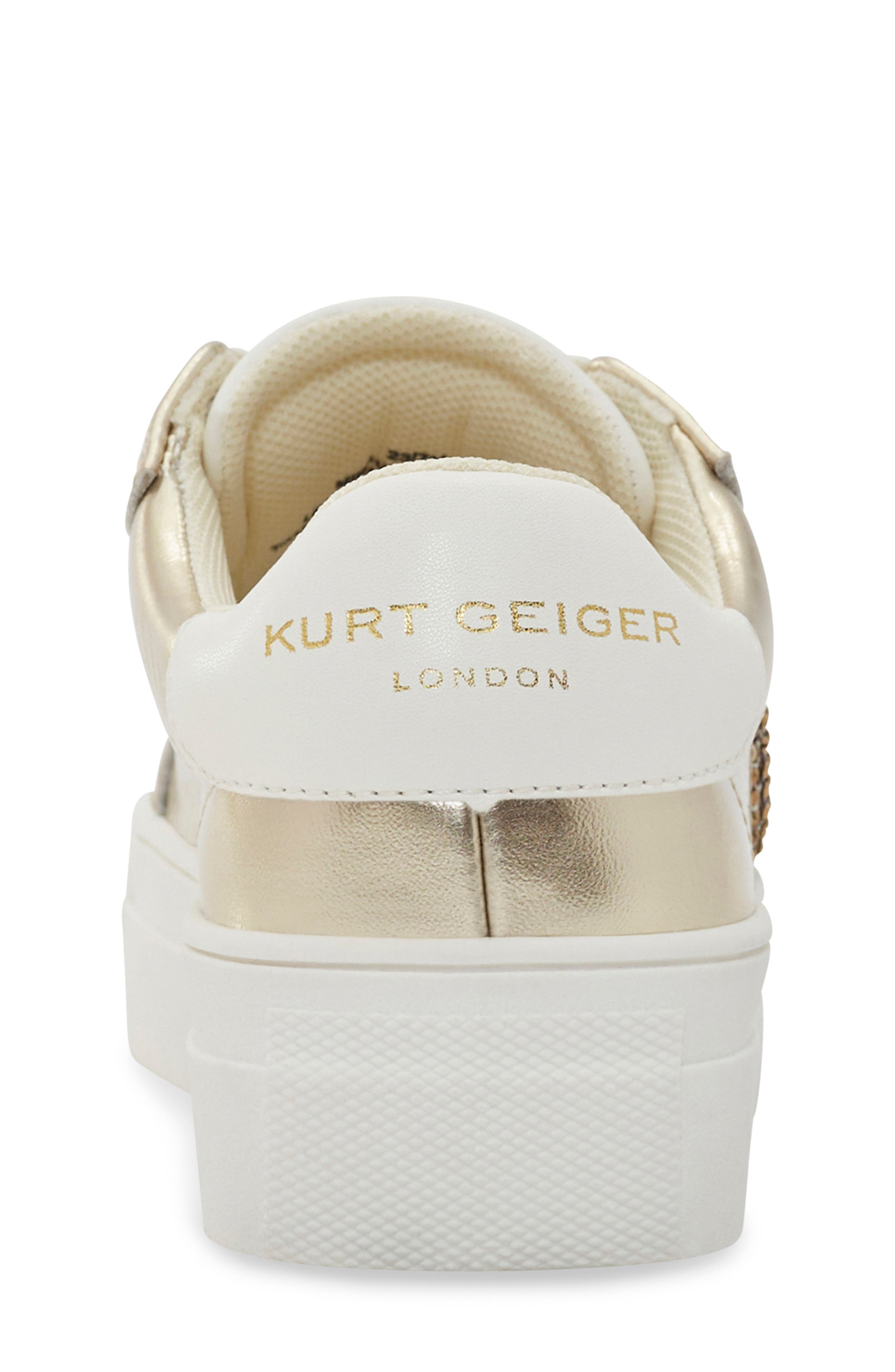 Kurt Geiger London Kids' Mini Luckson Heart Platform Sneaker, Alternate, color, Gold