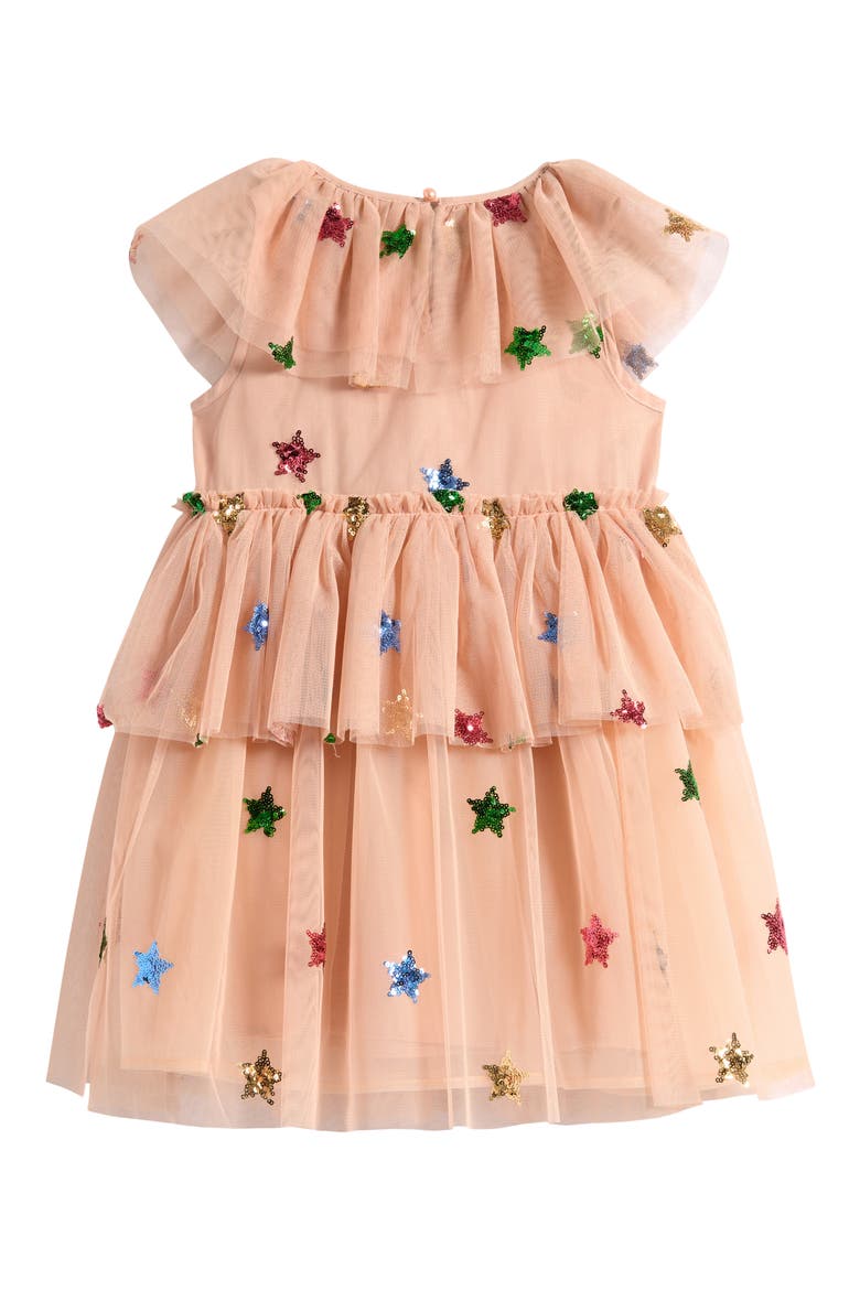 Kids' Sequin Star Tulle Tutu Dress, Alternate, color, TAN