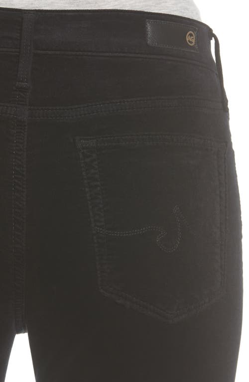 Ag Velvet Farrah High Rise Skinny Pants In Super Black