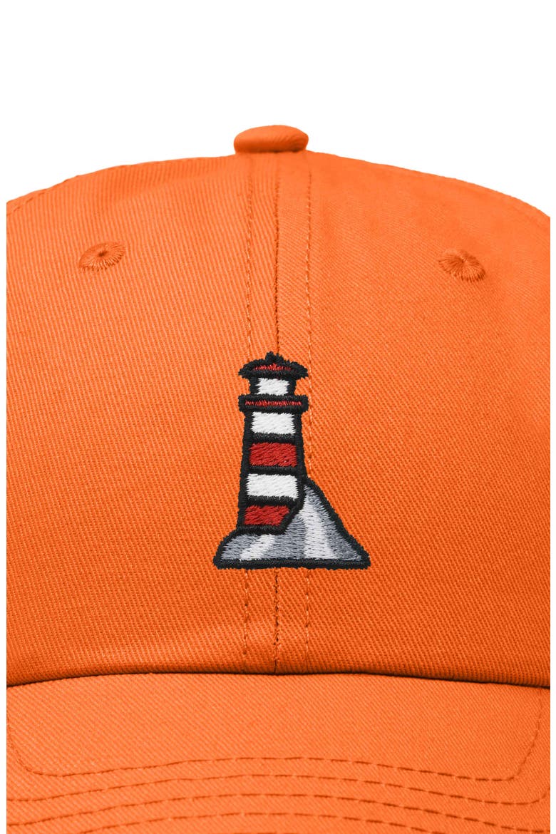 Lighthouse Embroidered Dad Hat, Alternate, color, Orange