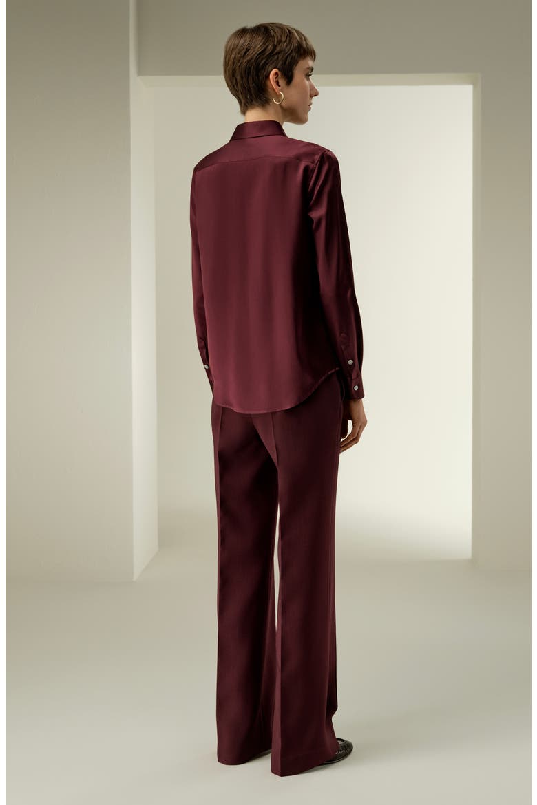 Women's Timeless Silk Charmeuse Shirt, Alternate, color, Pinot Noir
