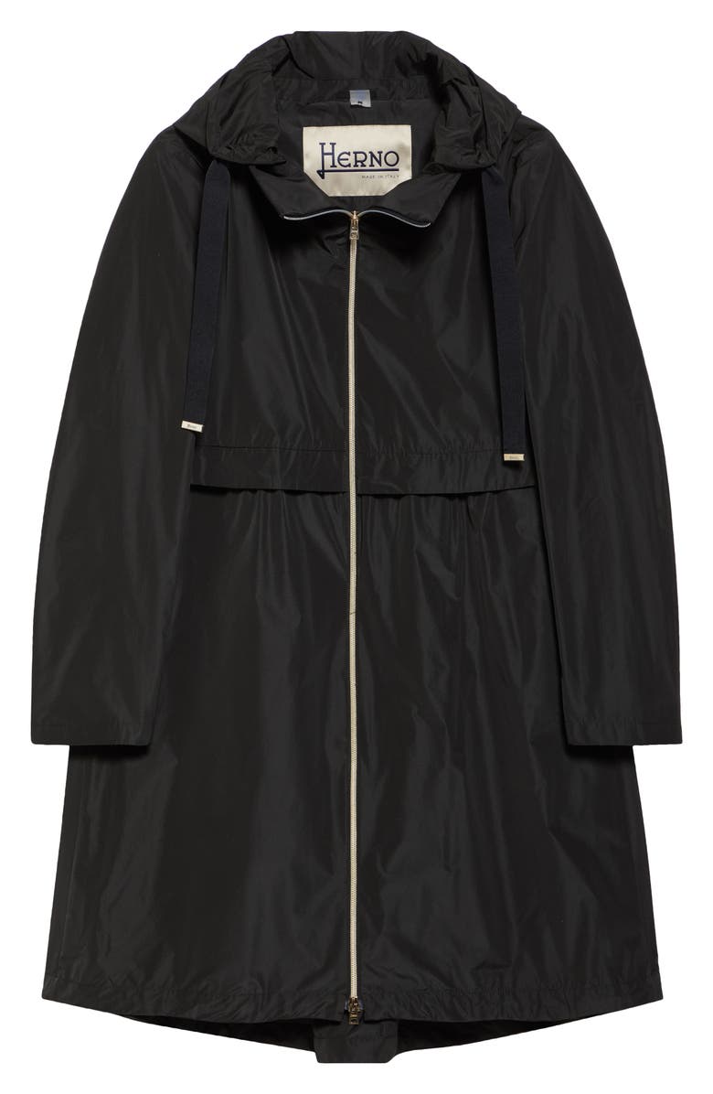 Herno Techno Taffeta A-Line Parka, Alternate, color, Black