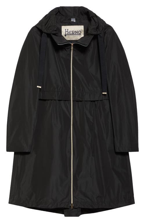 Shop Herno Techno Taffeta A-line Parka In Black