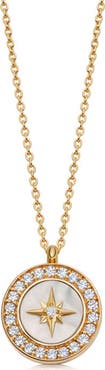 Astley Clarke Gold Polaris Mother of Pearl Locket Necklace