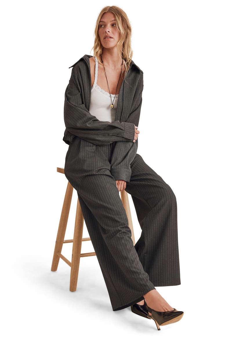 Blake Pinstripe Jacket, Alternate, color, CHARCOAL GREY PINSTRIPE