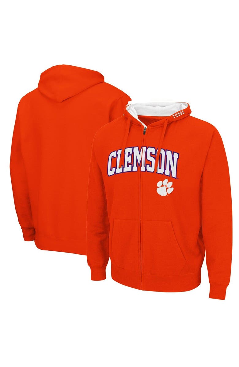 COLOSSEUM Men's Colosseum Orange Clemson Tigers Arch & Logo 3.0 Full-Zip Hoodie, Main, color, Orange