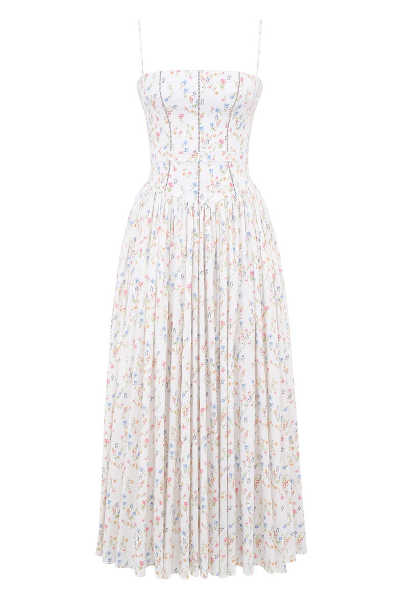 Ysabella Floral Maxi Sundress, Alternate, color, WHITE FLORAL PRINT
