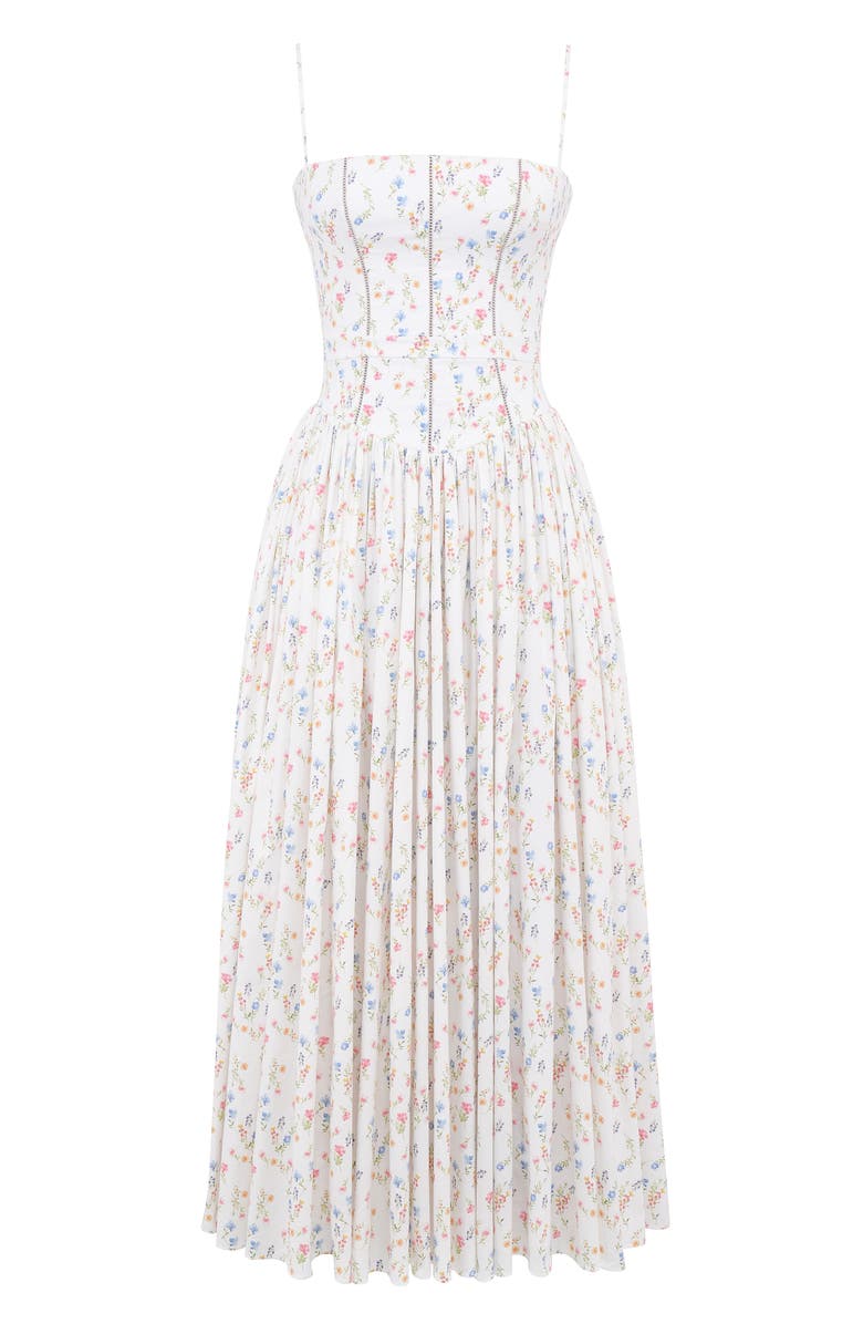 HOUSE OF CB Ysabella Floral Maxi Sundress, Alternate, color, White Floral Print