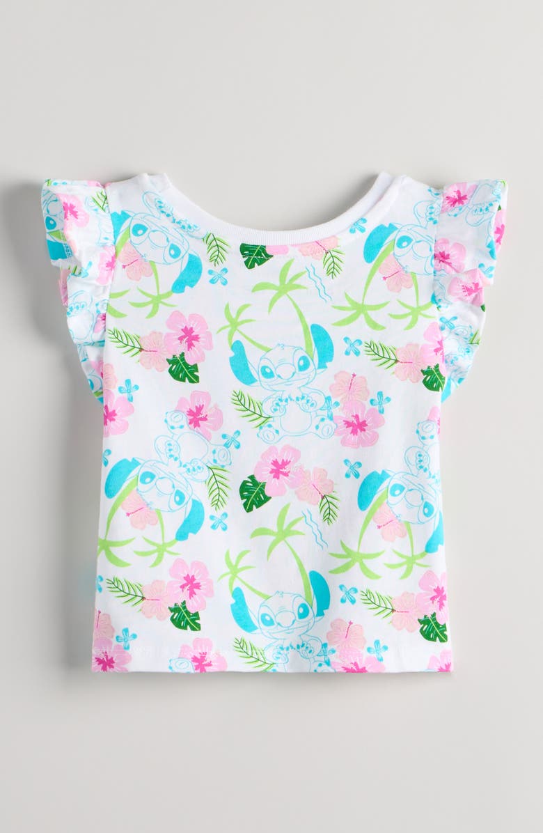 Tucker + Tate Kids' Ruffle Sleeve Cotton Graphic T-Shirt, Alternate, color, White Tropical Lilo
