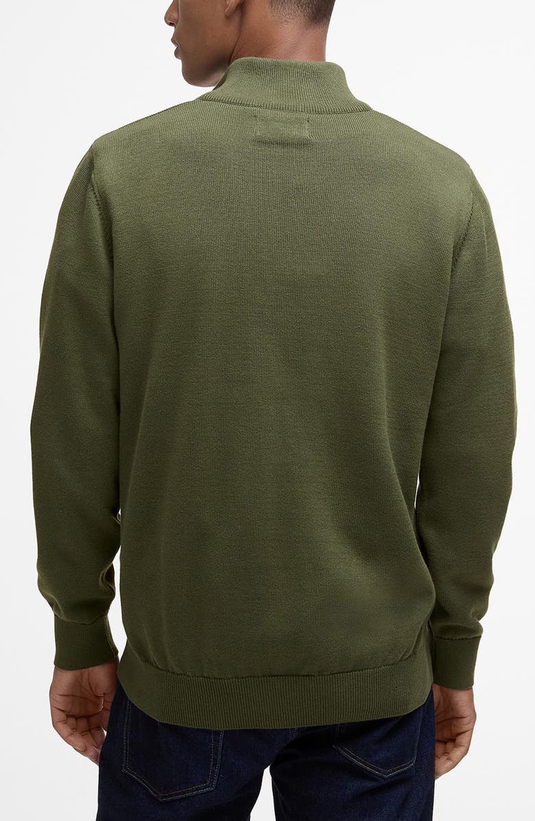 Barbour Cotton Quarter Zip Sweater, Alternate, color, Winter Moss