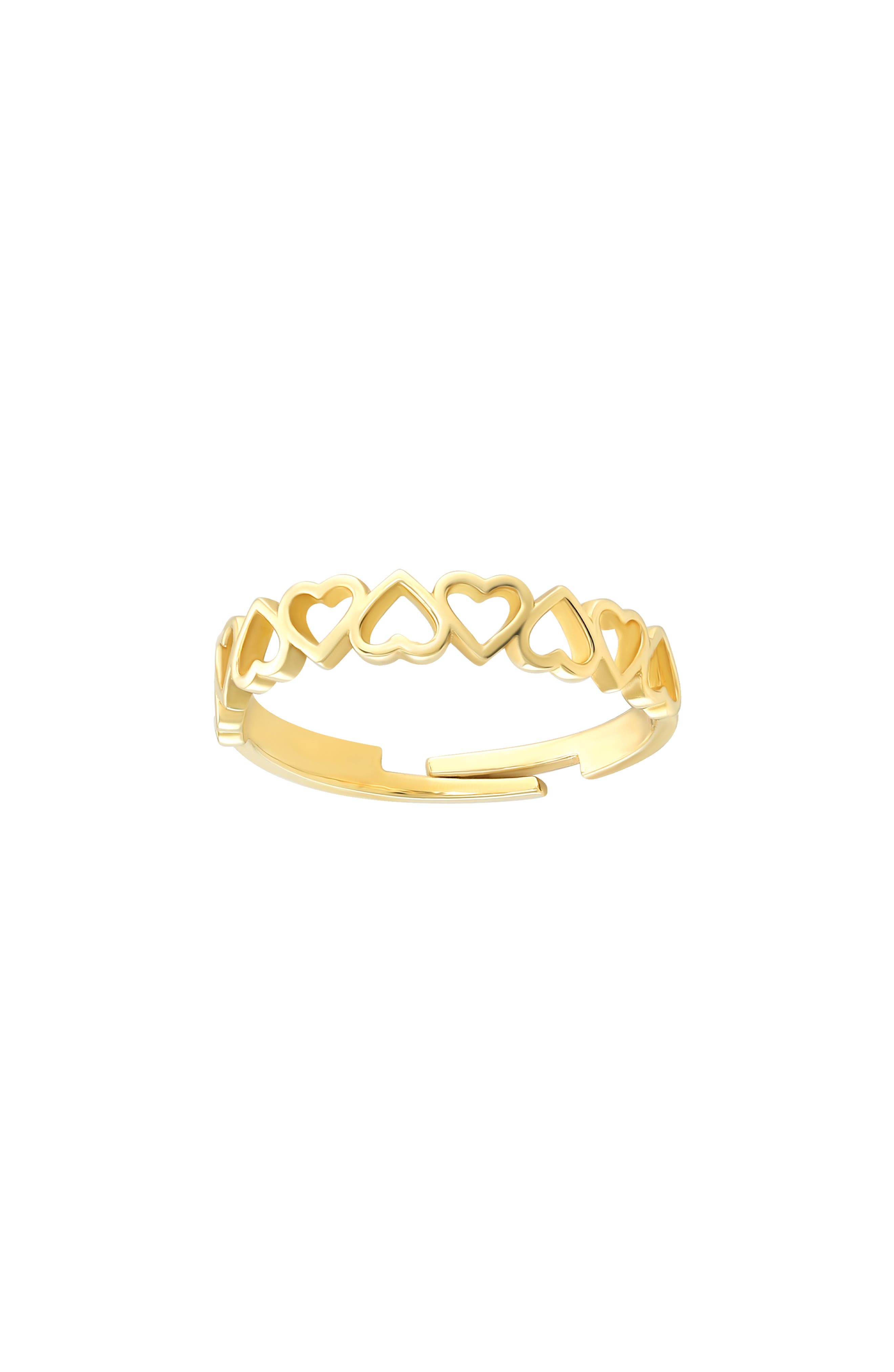 Interlocking Hearts 10k Gold Toe Ring