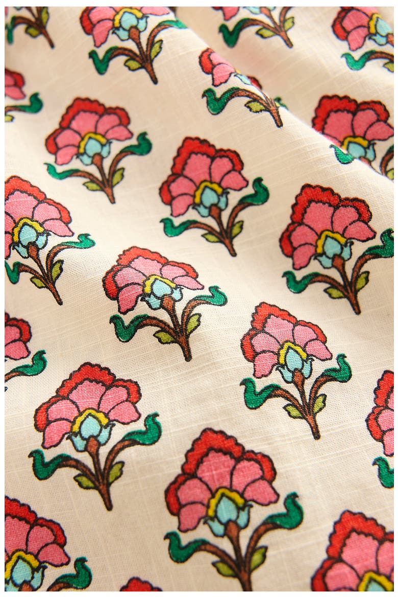 Kids' Print Cotton Ruffle Hem Shorts, Alternate, color, IVORY WOODBLOCK FLORAL