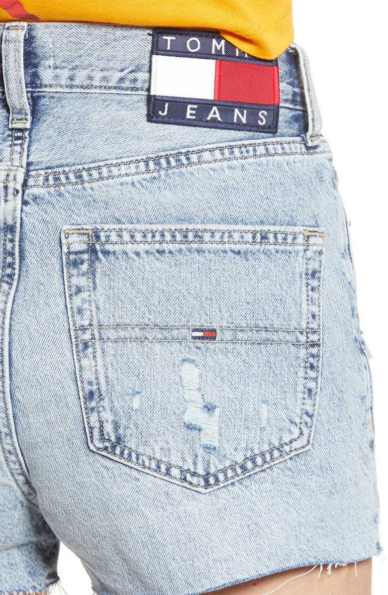 TOMMY JEANS Cutoff Denim Shorts, Alternate, color, 