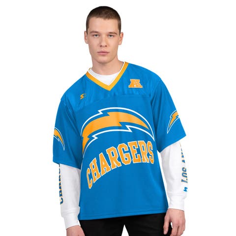 Men's Starter Powder Blue/White Los Angeles Chargers Short Sleeve & Long Sleeve T-Shirt Combo Pack