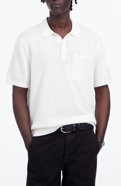 Pointelle Stitch Sweater Polo