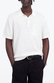 Madewell Pointelle Stitch Sweater Polo