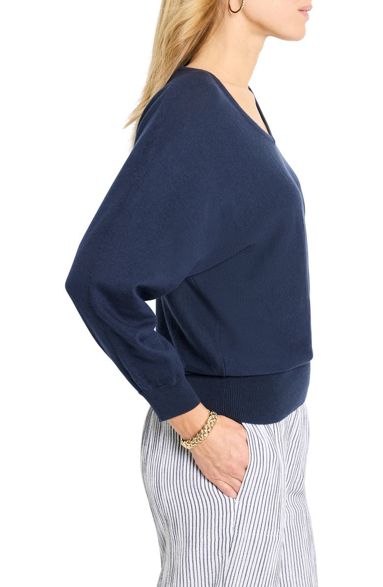 NIC+ZOE Easy Cotton V-Neck Sweater, Alternate, color, Dark Indigo