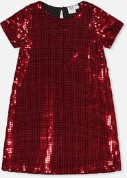 Deux par Deux Short Sleeve Lurex Jersey Polyknit A-Line Dress