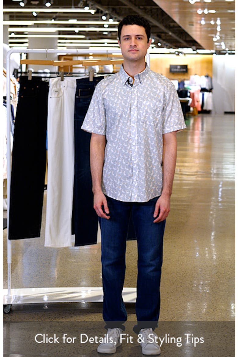 Pelican Print Short Sleeve Button Down Shirt video