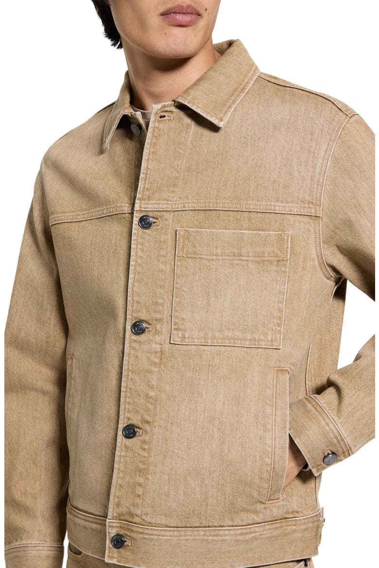 Tinted Denim Trucker Jacket, Alternate, color, WASHED BROWN
