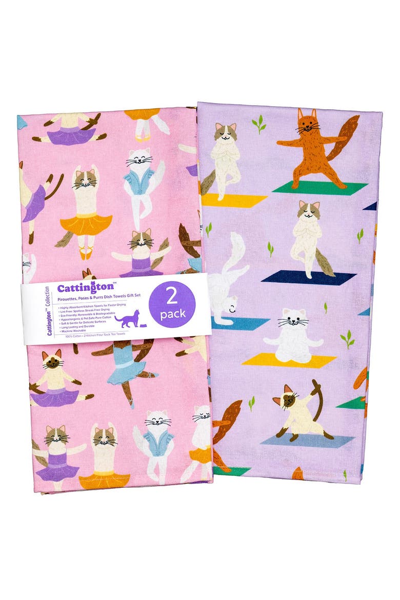 Cat Kitchen Towels - Pirouettes, Poses, and Purrs, Main, color, Pirouettes, Poses, and Purrs