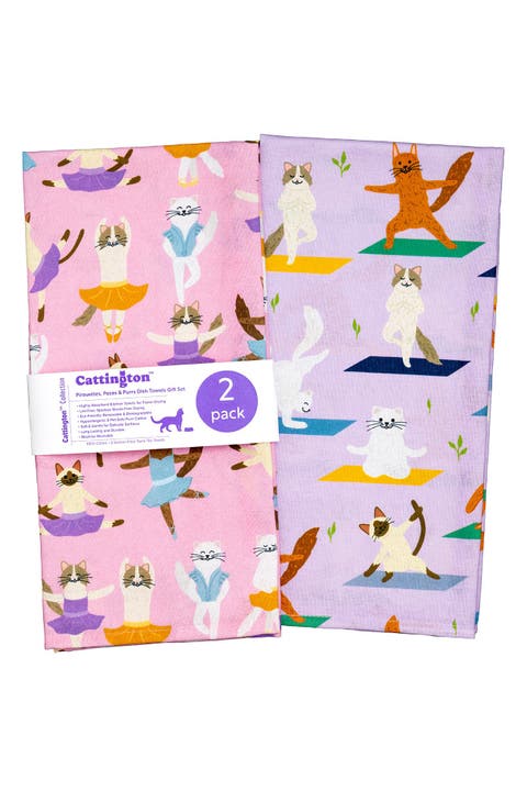 Cat Kitchen Towels - Pirouettes, Poses, and Purrs