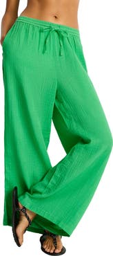 Sea Level Sunset Beach High Waist Cotton Gauze Cover-Up Pants