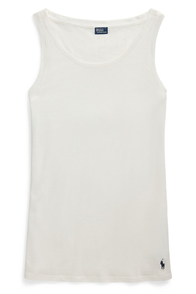 Long & Lean Cotton Jersey Lounge Tank, Alternate, color, WHITE CLOUD