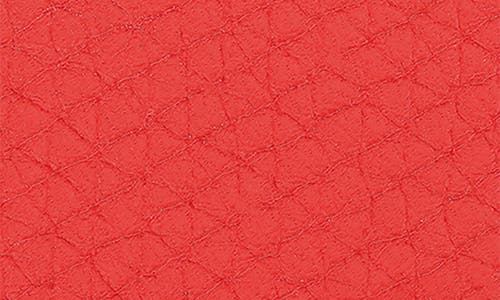 Longchamp Le Roseau Leather Card Holder In Red