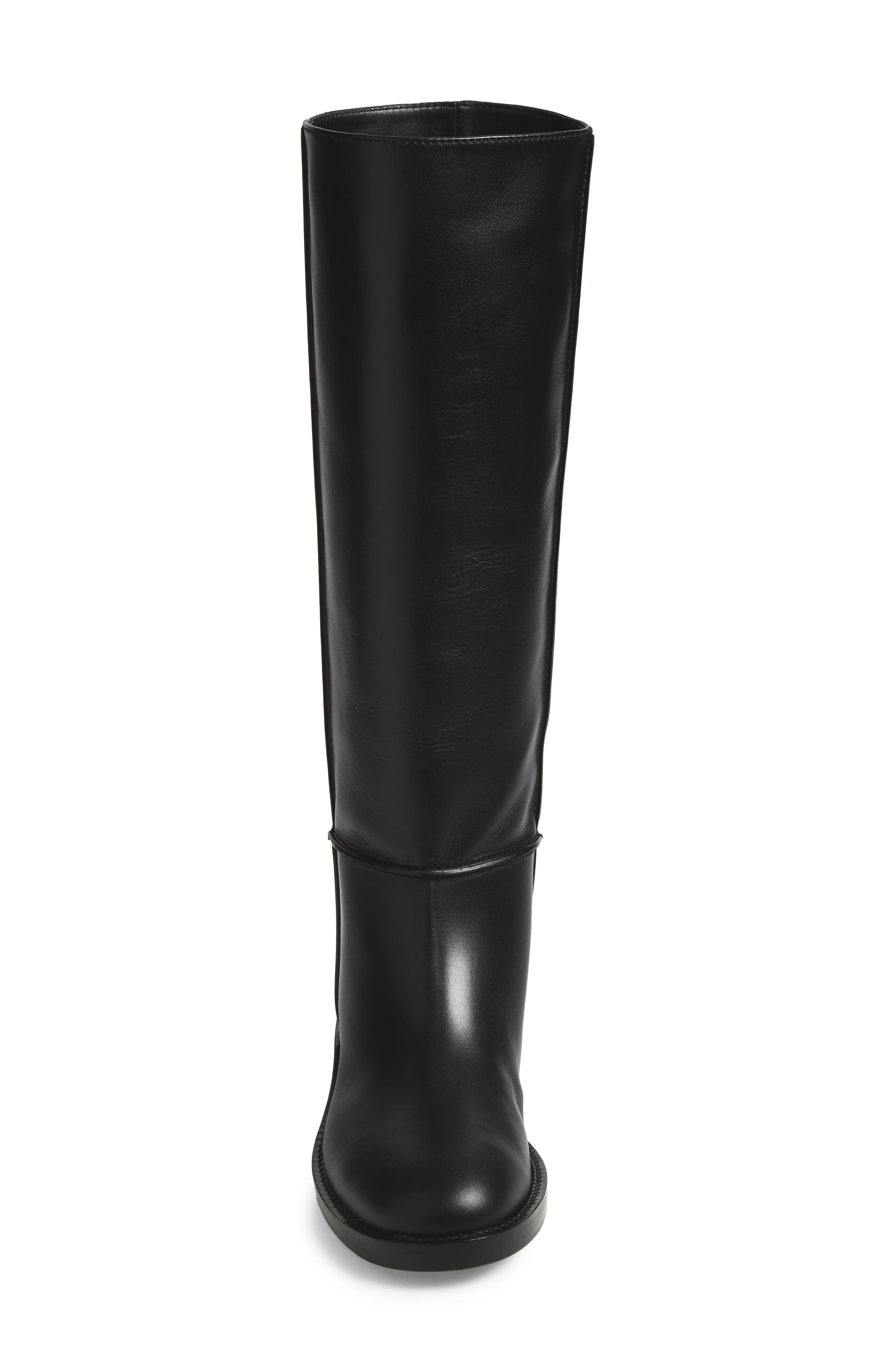 Étrier Leather Knee High Boot, Alternate, color, BLACK