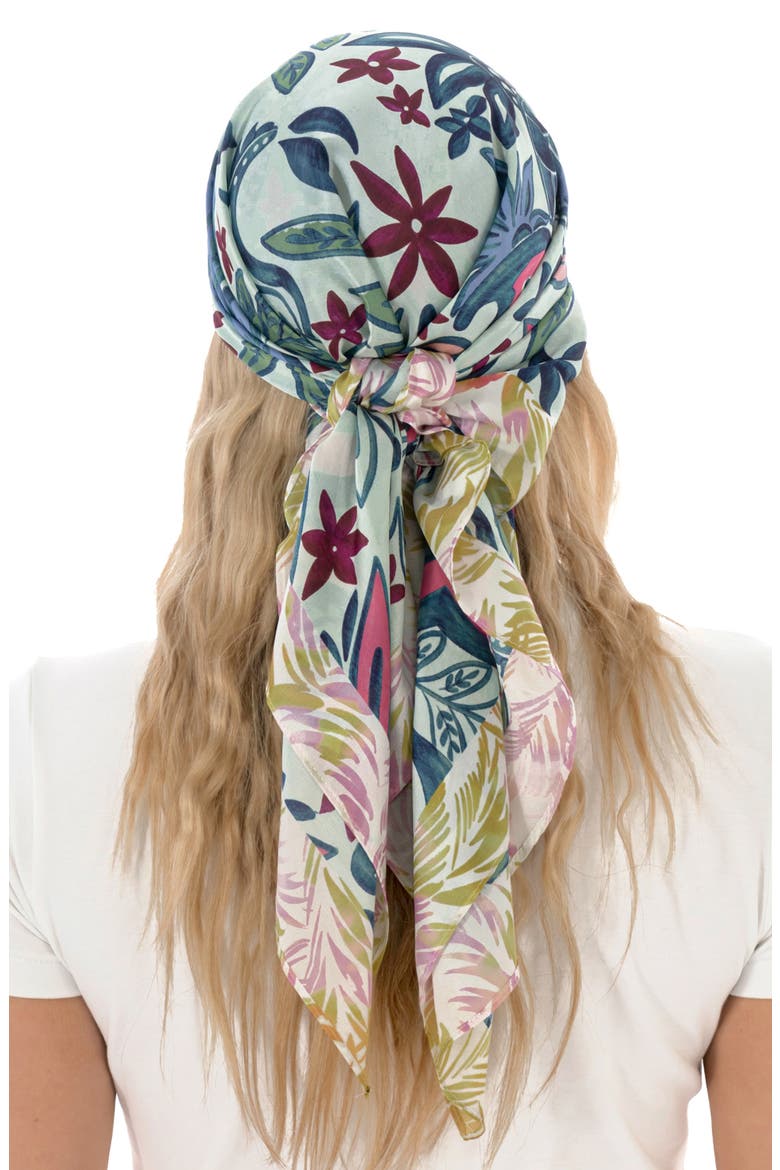 Paisley Square Scarf, Alternate, color, BLUE