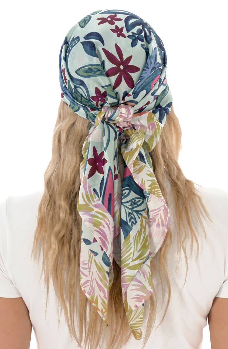 Nicole Miller Paisley Square Scarf, Alternate, color, Blue