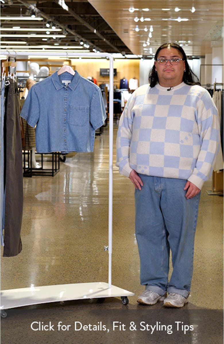 Short Sleeve Denim Button-Up Shirt, sales video thumbnail