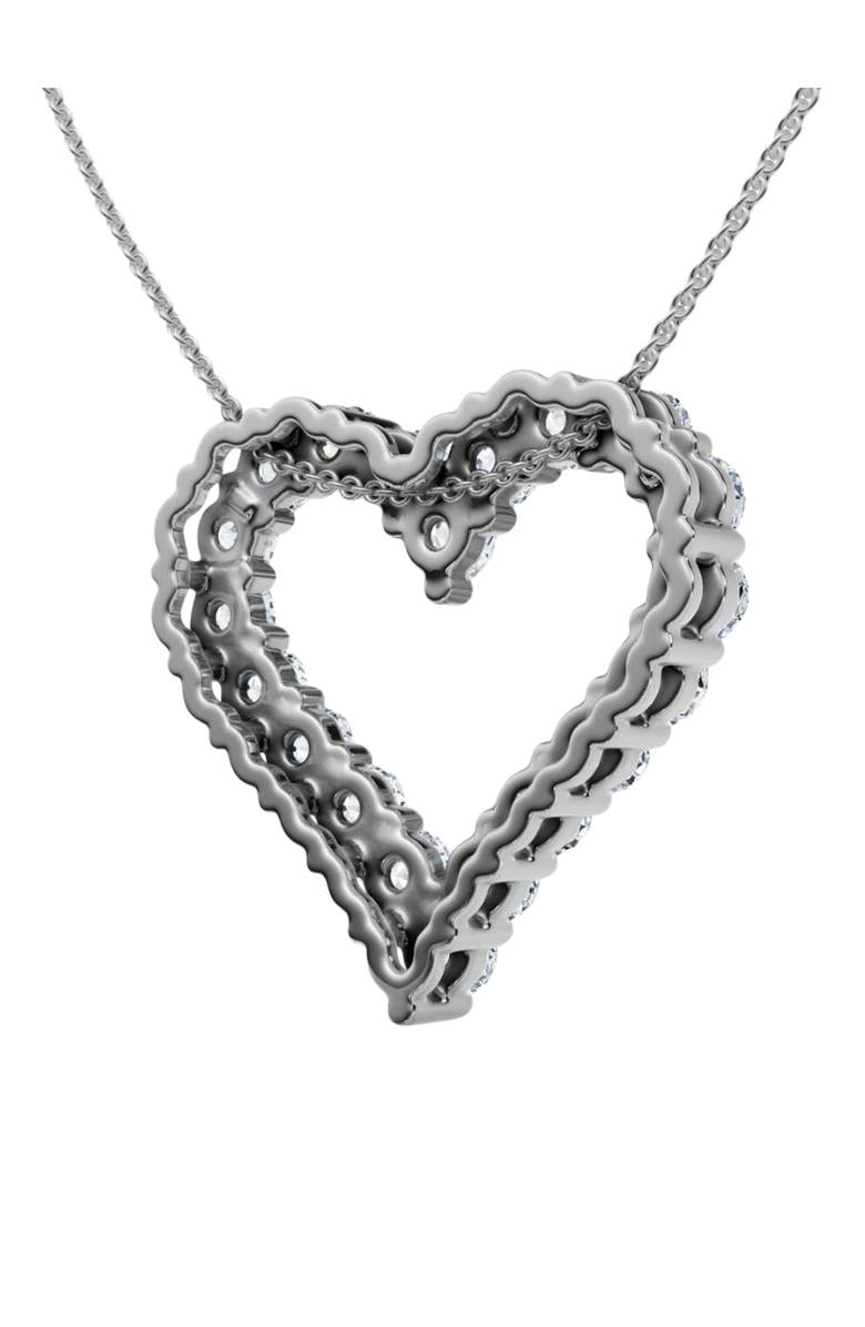 Bliss Diamond 1Ct Diamond Heart Pendant 14k Gold Lab Grown 3/4" Tall Necklace, Alternate, color, 14K White Gold