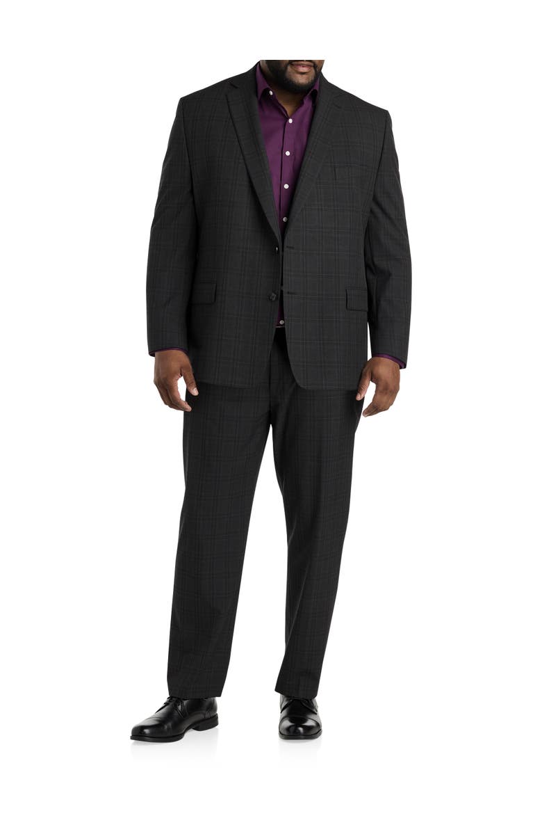 Michael Kors Check Patterned Suit Jacket, Alternate, color, Charcoal