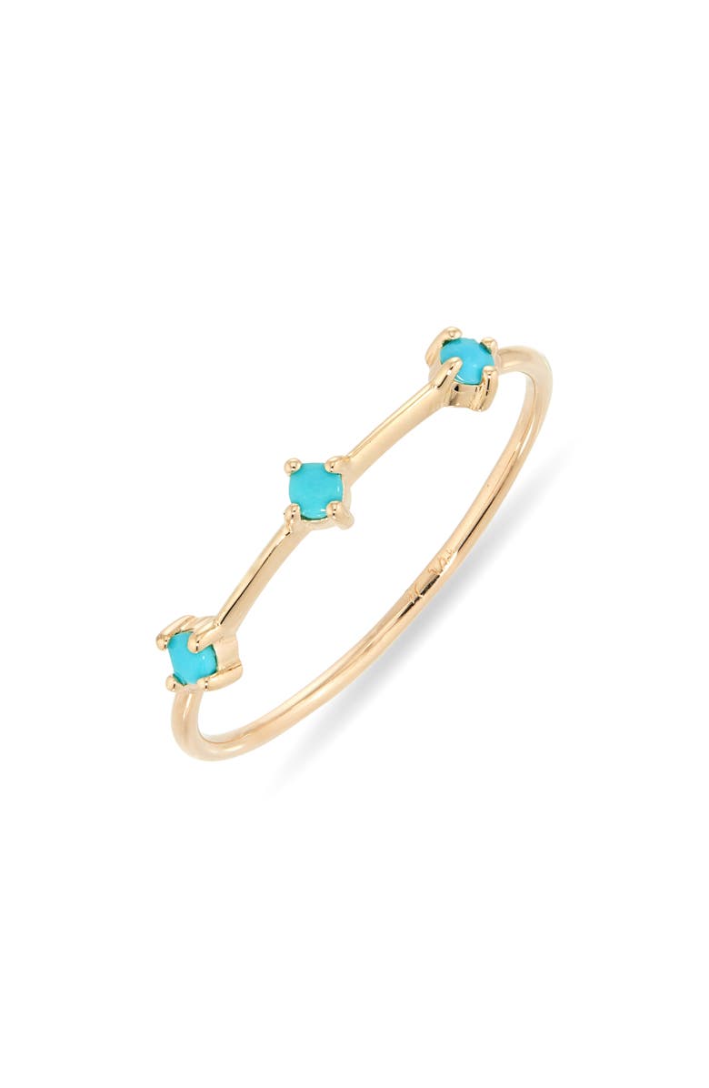 Zoë Chicco Turquoise Dash Ring, Main, color, 14K Yellow Gold / Turquoise