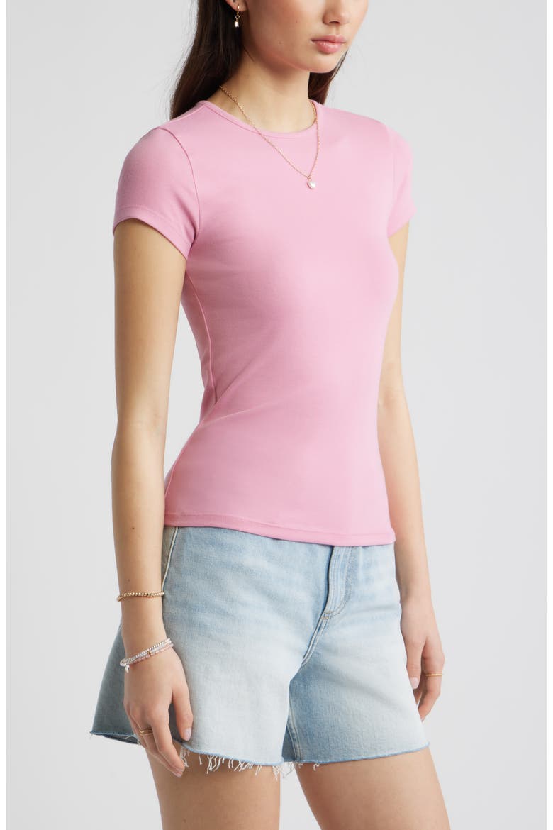 Stretch Cotton Blend Baby Tee, Alternate, color, PINK VACATION
