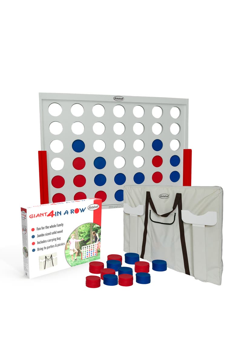 Bolaball Giant 4Inarow White 32X24", Outdoor Wooden Game, Kids & Adults, Alternate, color, Multicolored