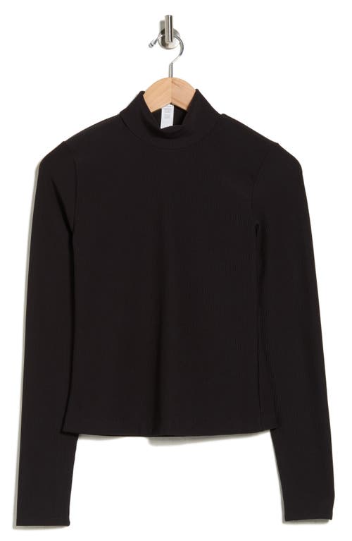 90 Degree By Reflex Chill Tech Rib Venture Mock Neck Top In Black