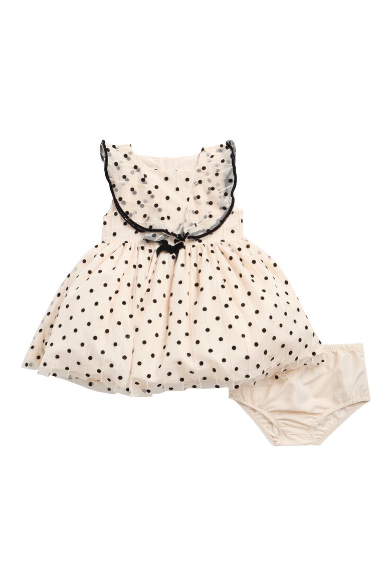 Kids' Dot Mesh Dress & Bloomers, Main, color, IVORY