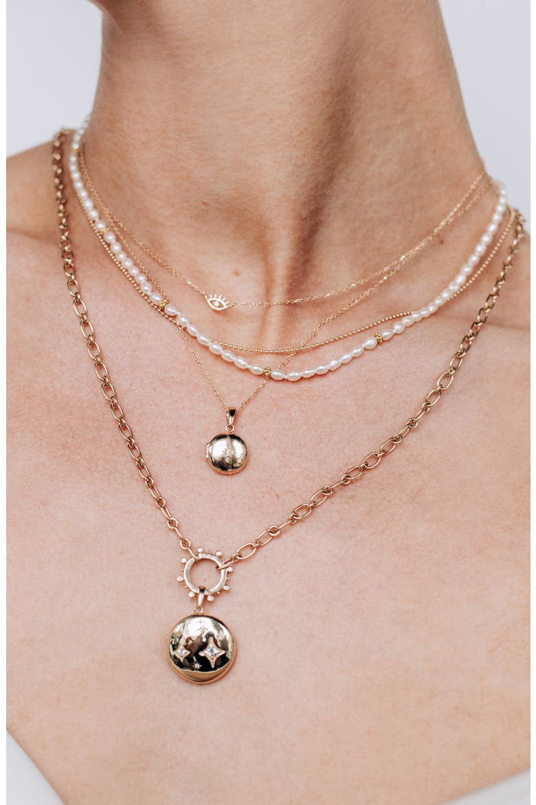 Dew Drop Marine Diamond Pendant Necklace, Alternate, color, GOLD