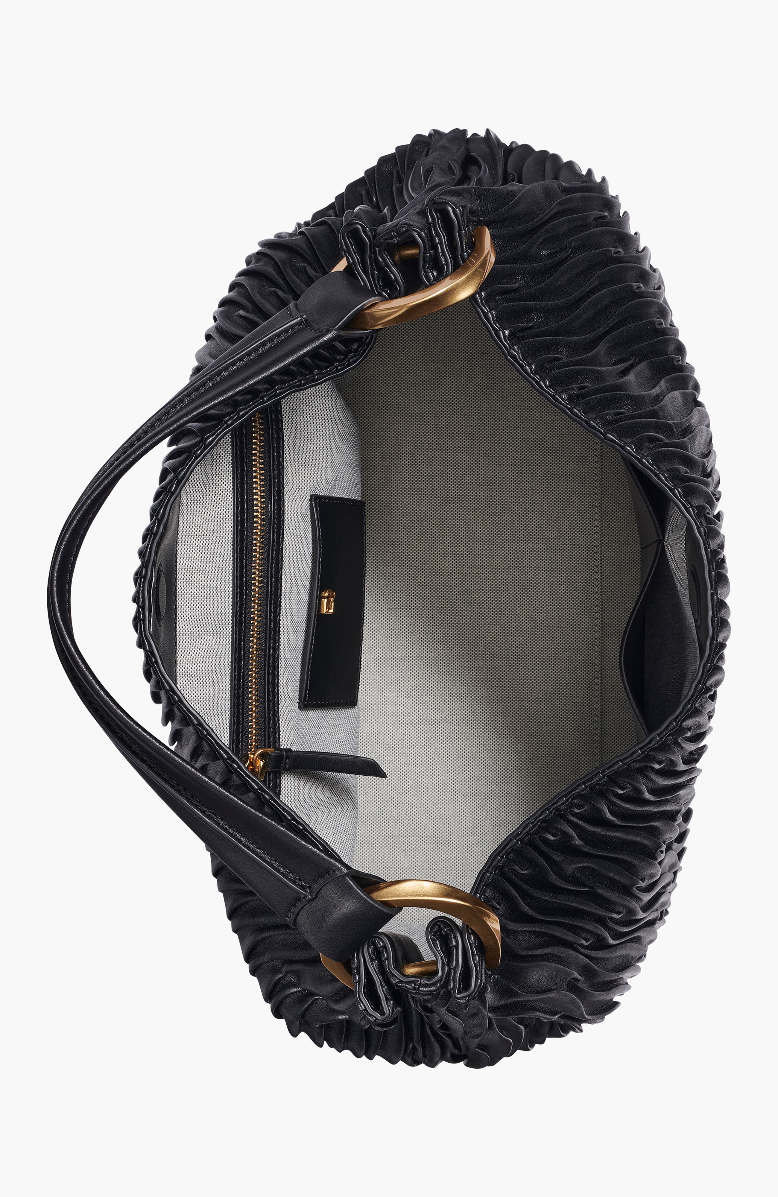 Donna Karan New York Glenwood Pleated Shoulder, Alternate, color, Black/Gold