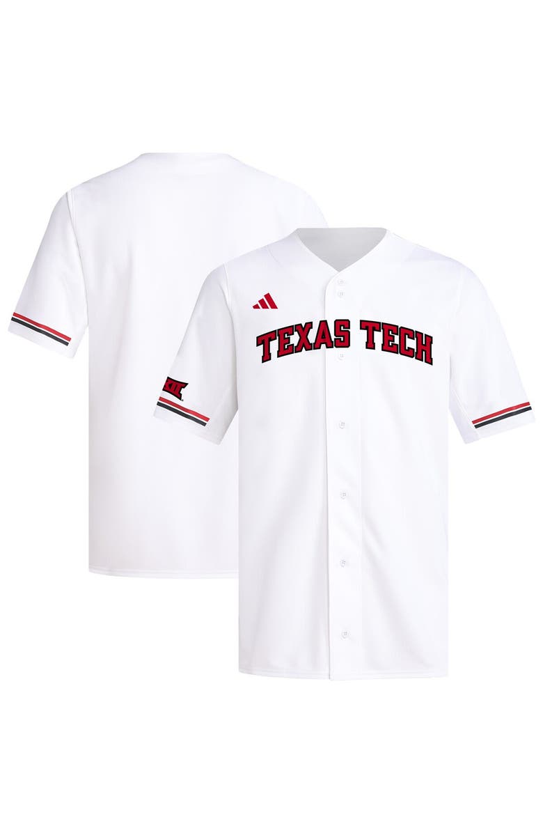 adidas Men's adidas White Texas Tech Red Raiders Replica Baseball Jersey, Alternate, color, White