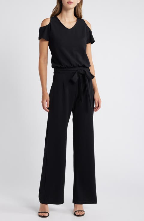 Gianna Belted Cold Shoulder Jumpsuit