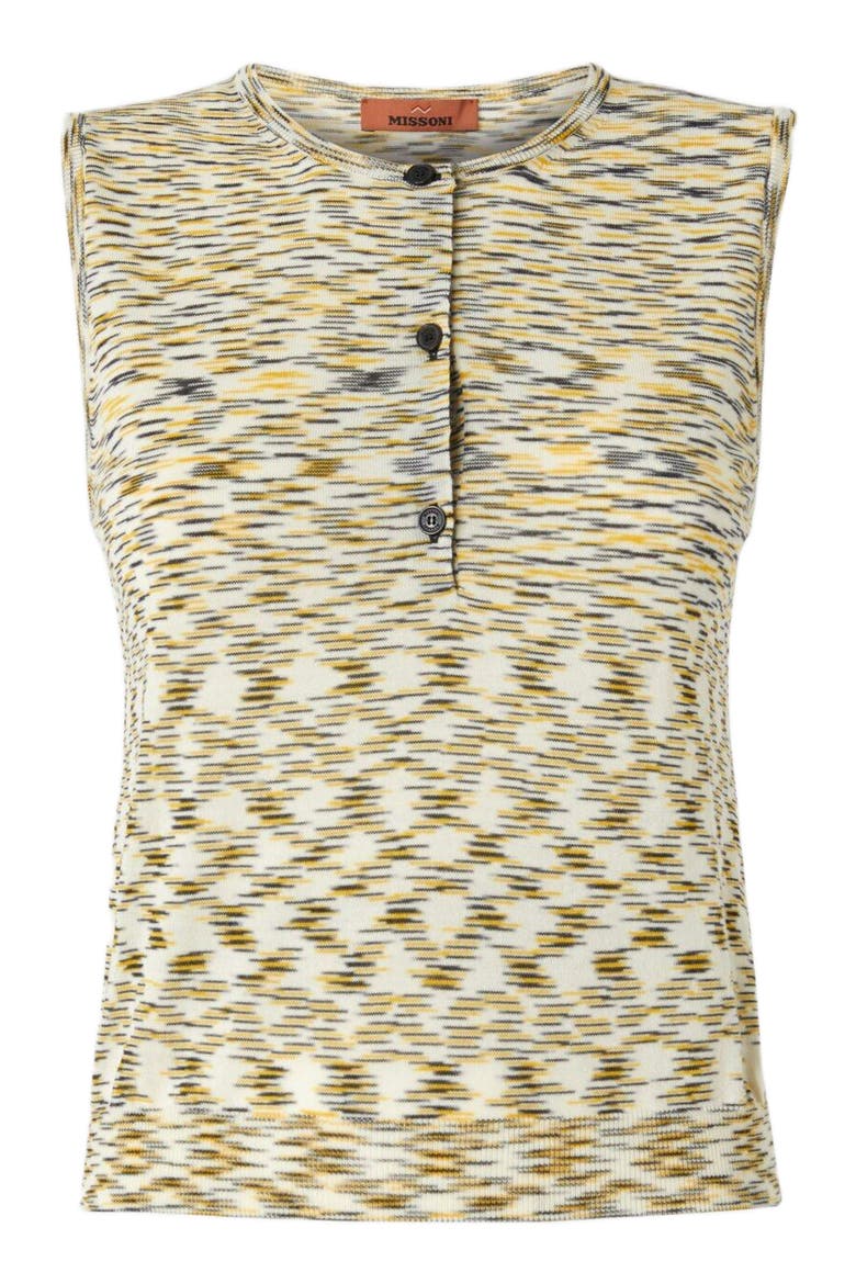 Buttoned Vest With Flame Pattern, Alternate, color, Yellow