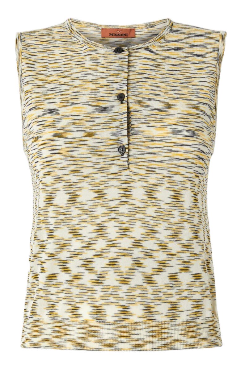 Missoni Buttoned Vest With Flame Pattern, Alternate, color, Yellow