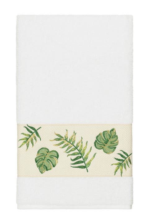 Zoe Embellished Bath Towel - White